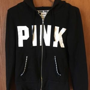 VS PINK black zip up hoodie